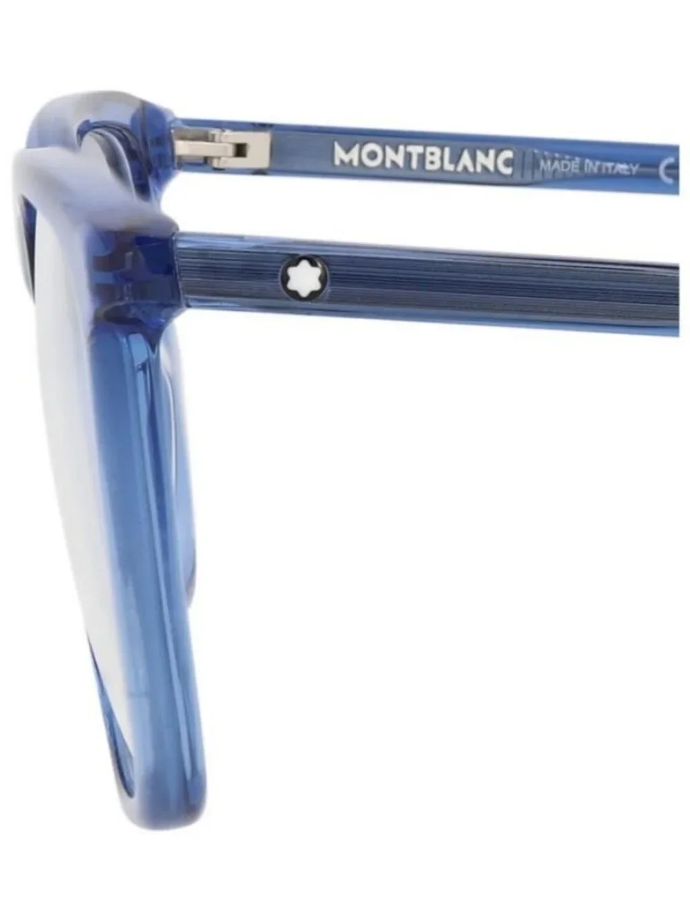 New Montblanc Mens Square/Rectangle Blue Blue Transparent Fashion Designer Eyegl
